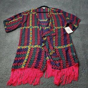 NEW LulaRoe Monroe Kimono Cardigan Womens  L Large‎ Multicolor